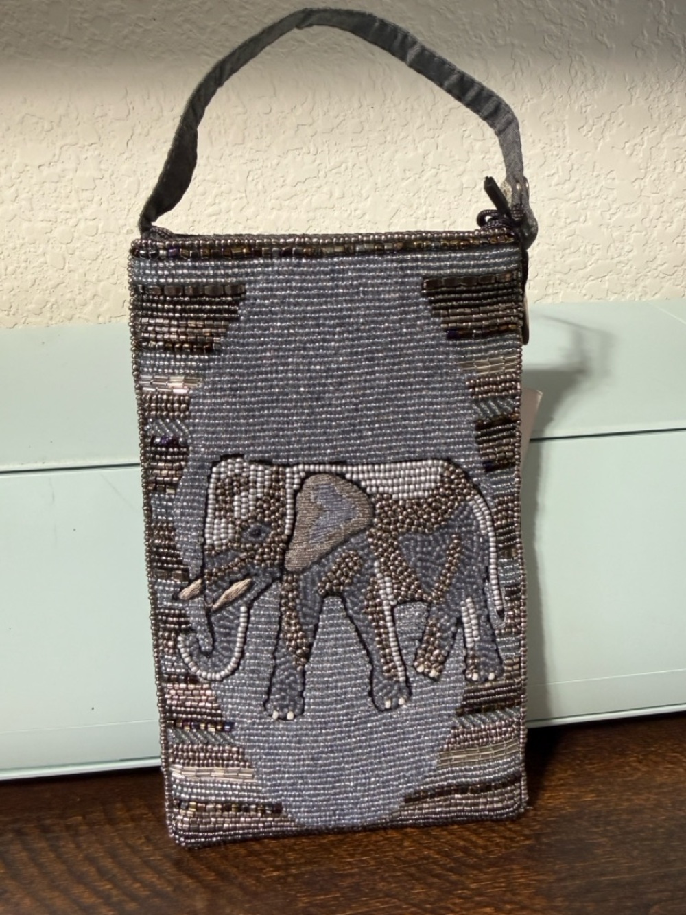 Bamboo Trading Company Beaded Elephant Crossbody Bag NWT